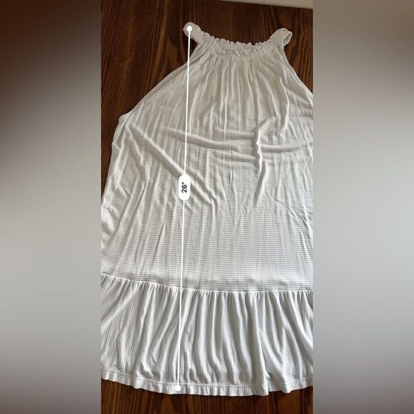 Loft Striped Ruffle Halter Flounce Top Size Large NWOT blue white - Picture 11 of 13